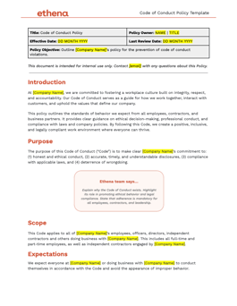 Ethena | Code of Conduct Policy Template
